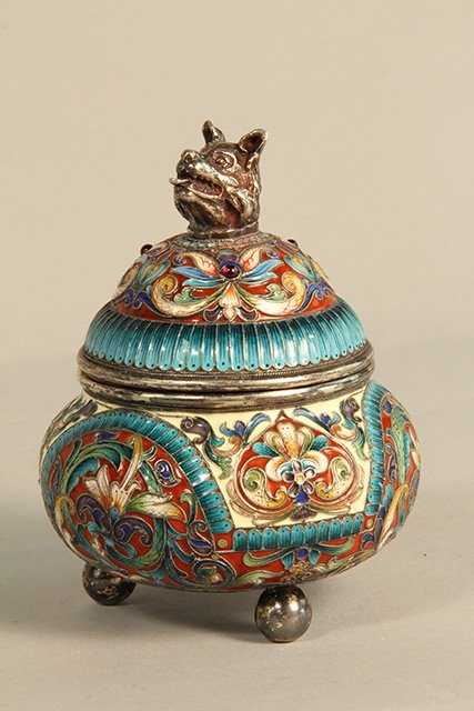 C45-18 IMPERIAL RUSSIAN ENAMEL OVER SILVER BOX