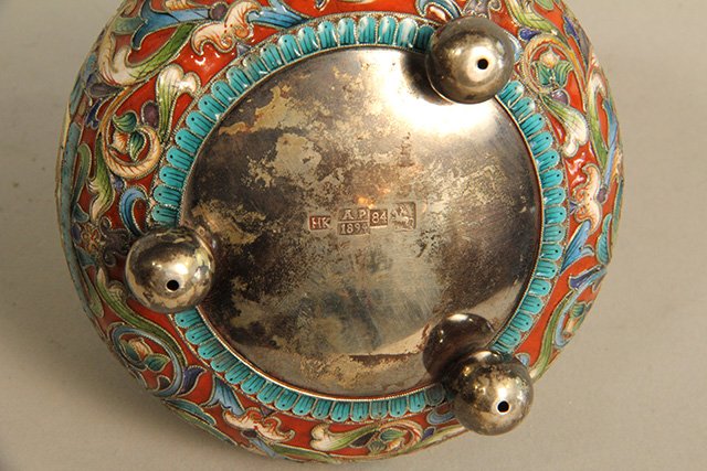 C45-18 IMPERIAL RUSSIAN ENAMEL OVER SILVER BOX - 2