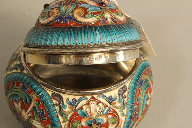 C45-18 IMPERIAL RUSSIAN ENAMEL OVER SILVER BOX - 3