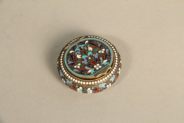 C45-19 IMPERIAL RUSSIAN ENAMEL OVER SILVER BOX