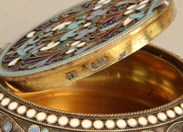 C45-19 IMPERIAL RUSSIAN ENAMEL OVER SILVER BOX - 3