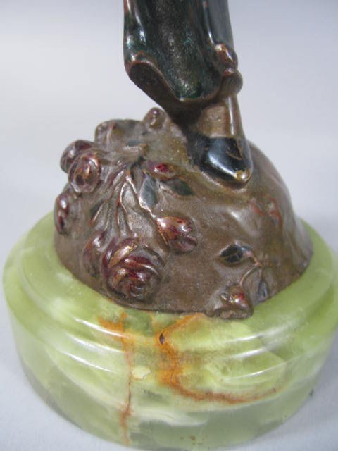 C45-24 PAIR OF BRONZE & IVORY JESTERS "CLOWNS" - 2