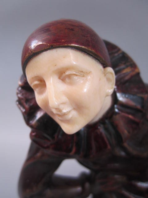 C45-24 PAIR OF BRONZE & IVORY JESTERS "CLOWNS" - 5