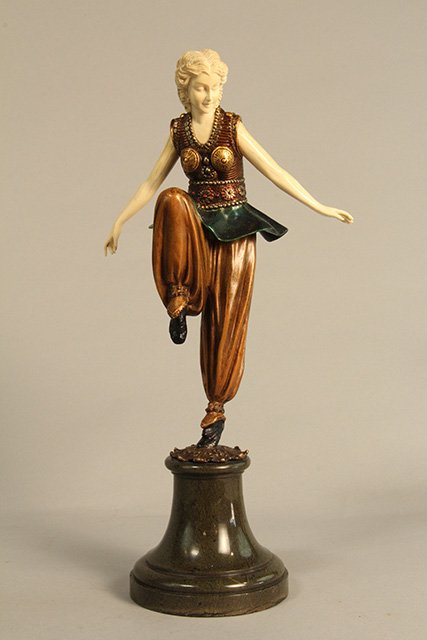 C45-38 BRONZE & IVORY RUSSIAN DANCER