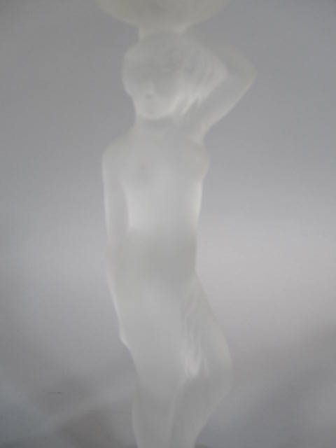 C45-31 FOUR RUSSIAN FROSTED GLASS CANDLE STICKS - 2
