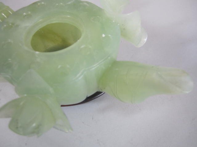 C45-39 CHINESE CARVED HARD STONE TEAPOT - 5