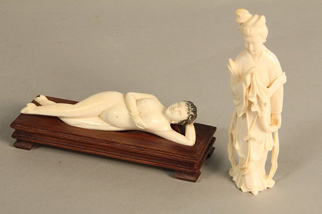 C45-46 CHINESE IVORY DOCTORS LADY & QUAN YEN