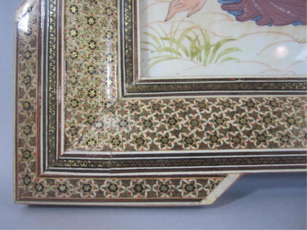 C45-57 PERSIAN WATERCOLOR WITH FABULOUS FRAME - 4