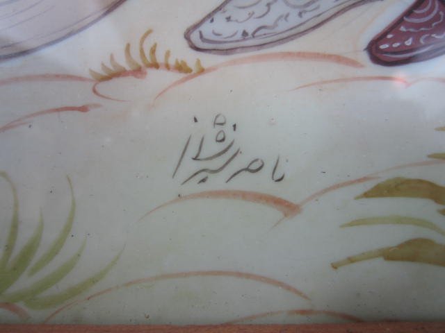 C45-57 PERSIAN WATERCOLOR WITH FABULOUS FRAME - 5