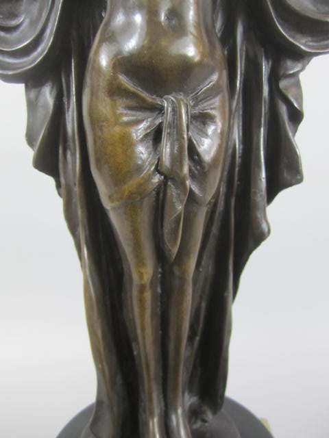A45-4 FRENCH ONYX & BRONZE FIGURAL CLOCK - 5
