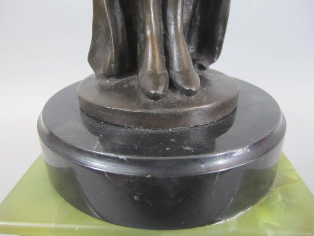 A45-4 FRENCH ONYX & BRONZE FIGURAL CLOCK - 6