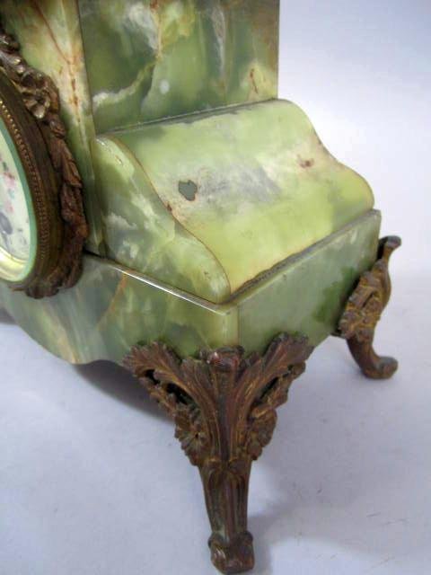 A45-4 FRENCH ONYX & BRONZE FIGURAL CLOCK - 8