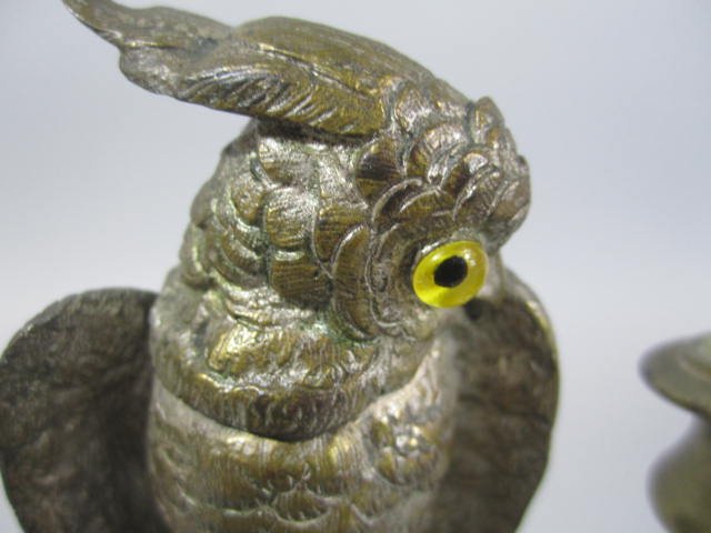 A45-9 VIENNA BRONZE COCKATOO CANDLE HOLDER - 3
