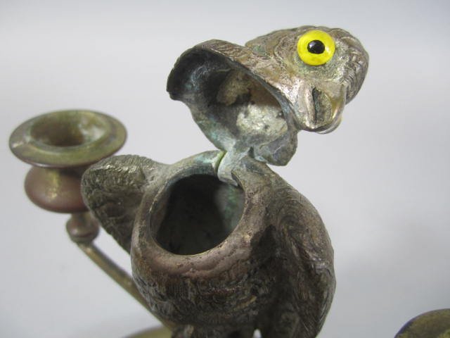 A45-9 VIENNA BRONZE COCKATOO CANDLE HOLDER - 5
