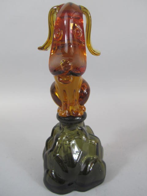 A45-12 UNUSUAL MURANO ART GLASS DOG DECANTER - 2