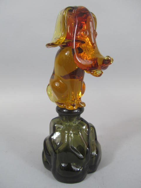 A45-12 UNUSUAL MURANO ART GLASS DOG DECANTER - 3