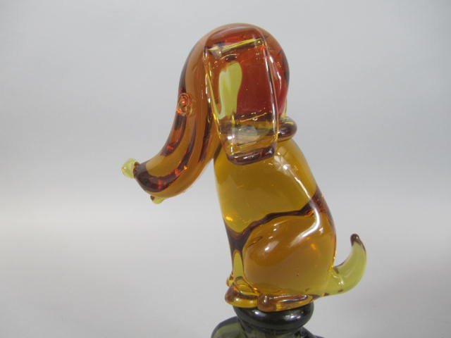 A45-12 UNUSUAL MURANO ART GLASS DOG DECANTER - 4