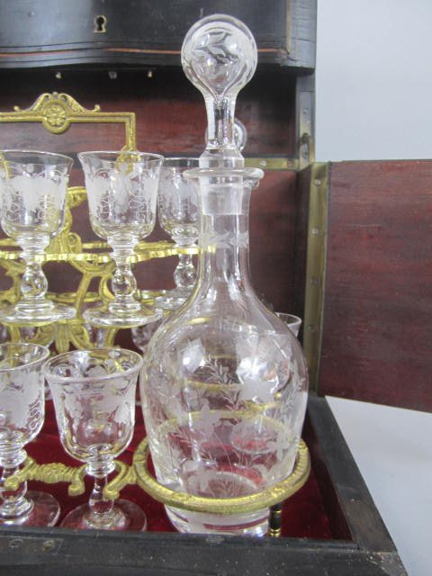 A45-6 FRENCH EBONY & CRYSTAL TANTALUS - 2