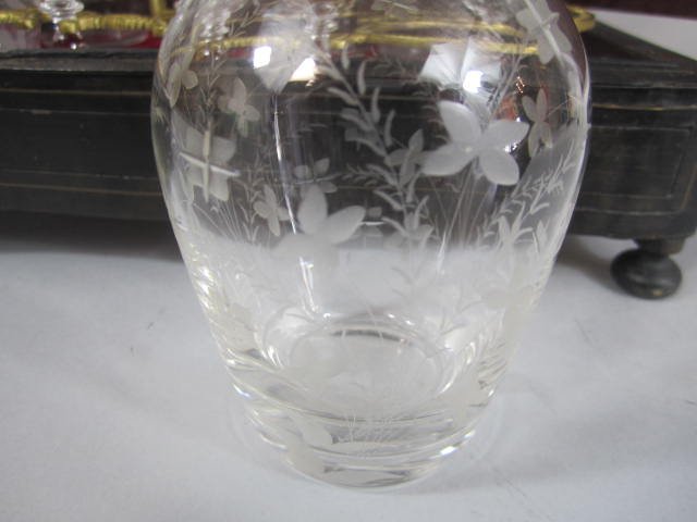 A45-6 FRENCH EBONY & CRYSTAL TANTALUS - 4
