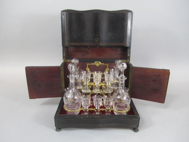 A45-6 FRENCH EBONY & CRYSTAL TANTALUS - 7