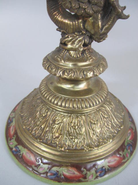 A45-10 PORCELAIN & BRONZE COVERED CORNUCOPIA - 2