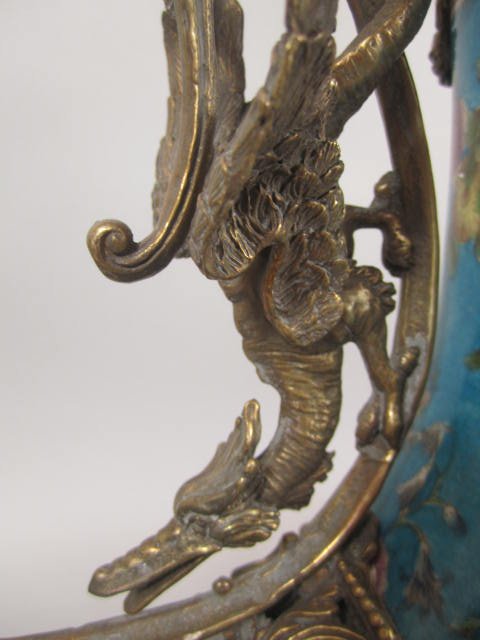 A45-10 PORCELAIN & BRONZE COVERED CORNUCOPIA - 5