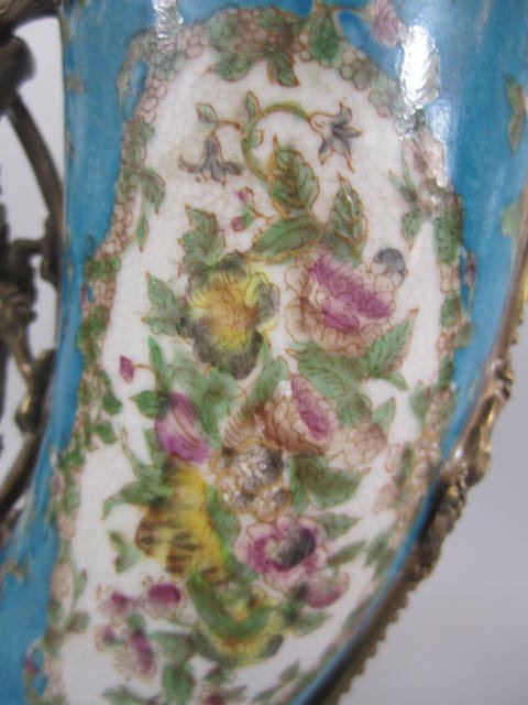 A45-10 PORCELAIN & BRONZE COVERED CORNUCOPIA - 6