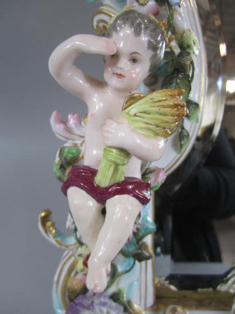 A45-1 GERMAN PORCELAIN TABLE MIRROR - 4