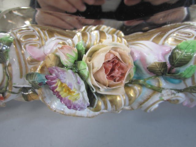 A45-1 GERMAN PORCELAIN TABLE MIRROR - 5
