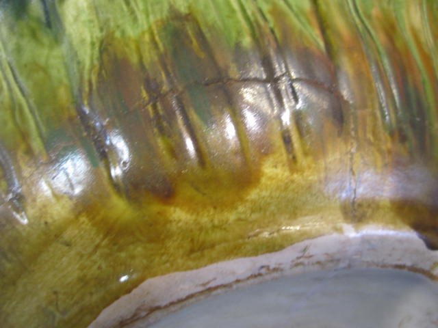 A45-14 ART NOUVEAU MAJOLICA JARDINIERE W/ PEDESTAL - 10