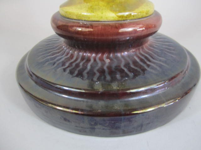 A45-14 ART NOUVEAU MAJOLICA JARDINIERE W/ PEDESTAL - 2