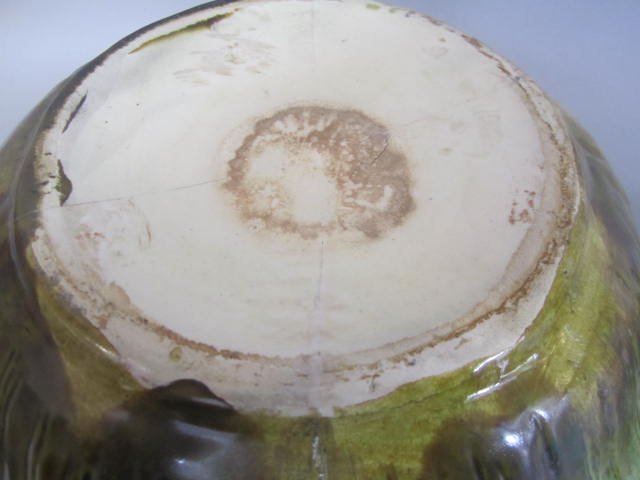 A45-14 ART NOUVEAU MAJOLICA JARDINIERE W/ PEDESTAL - 8