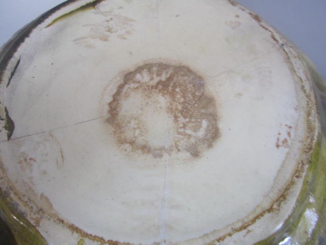 A45-14 ART NOUVEAU MAJOLICA JARDINIERE W/ PEDESTAL - 9
