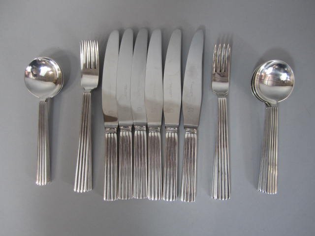 A45-18 GEORG JENSEN STERLING SILVER LUNCHEON SET