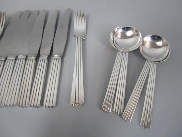 A45-18 GEORG JENSEN STERLING SILVER LUNCHEON SET - 3
