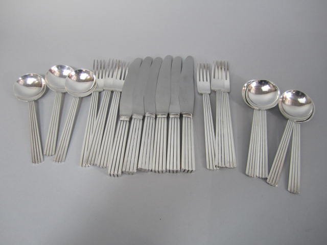 A45-18 GEORG JENSEN STERLING SILVER LUNCHEON SET - 4