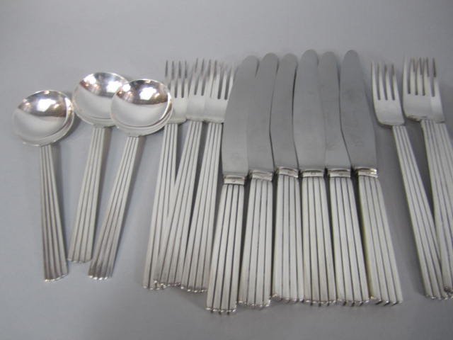 A45-18 GEORG JENSEN STERLING SILVER LUNCHEON SET - 6