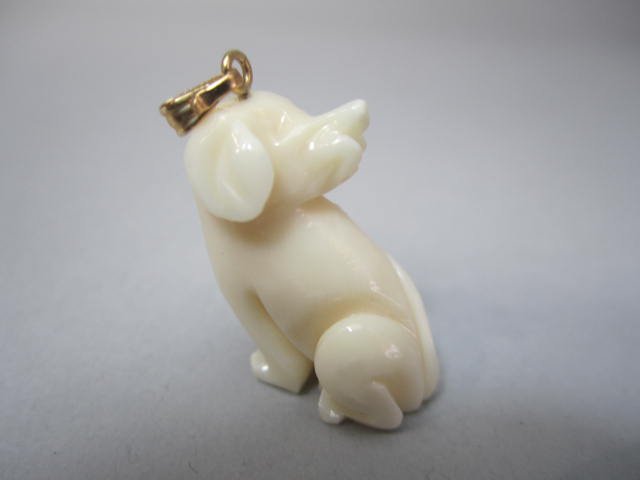 H44-2 TWO CARVED IVORY PENDANTS - 5