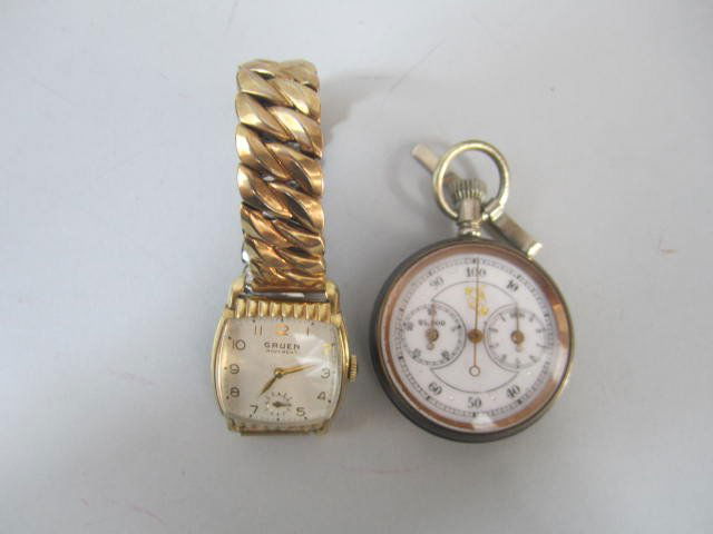 C78-47 Gruen Watch & Pocket Watch: Good condition. Estimate $300 - $400 Starting Bid $50