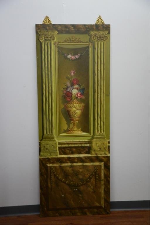 HAND PAINTED WALL MURAL: Measures 83" x 30". Estimate $400 - $800 Starting Bid $200
