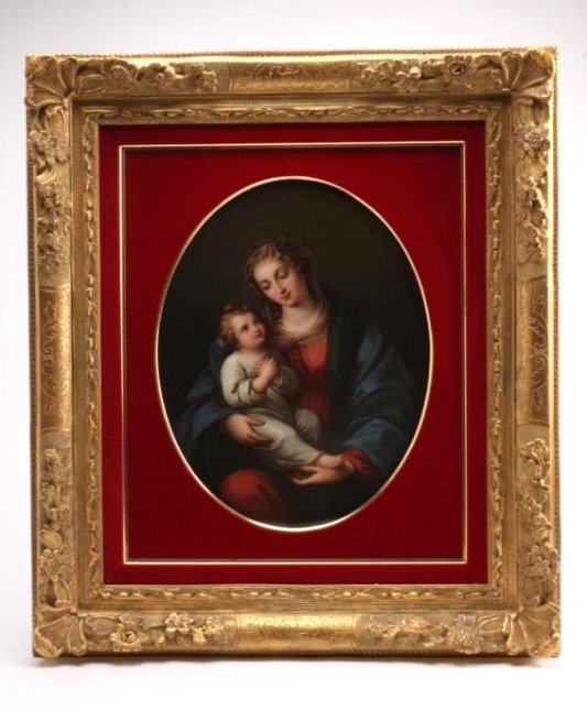 BH283 19tH CENTURY KPM PLAQUE: Measures 16" x 12 1/2" without frame. Estimate $7,500 - $9,000 Starting Bid $10