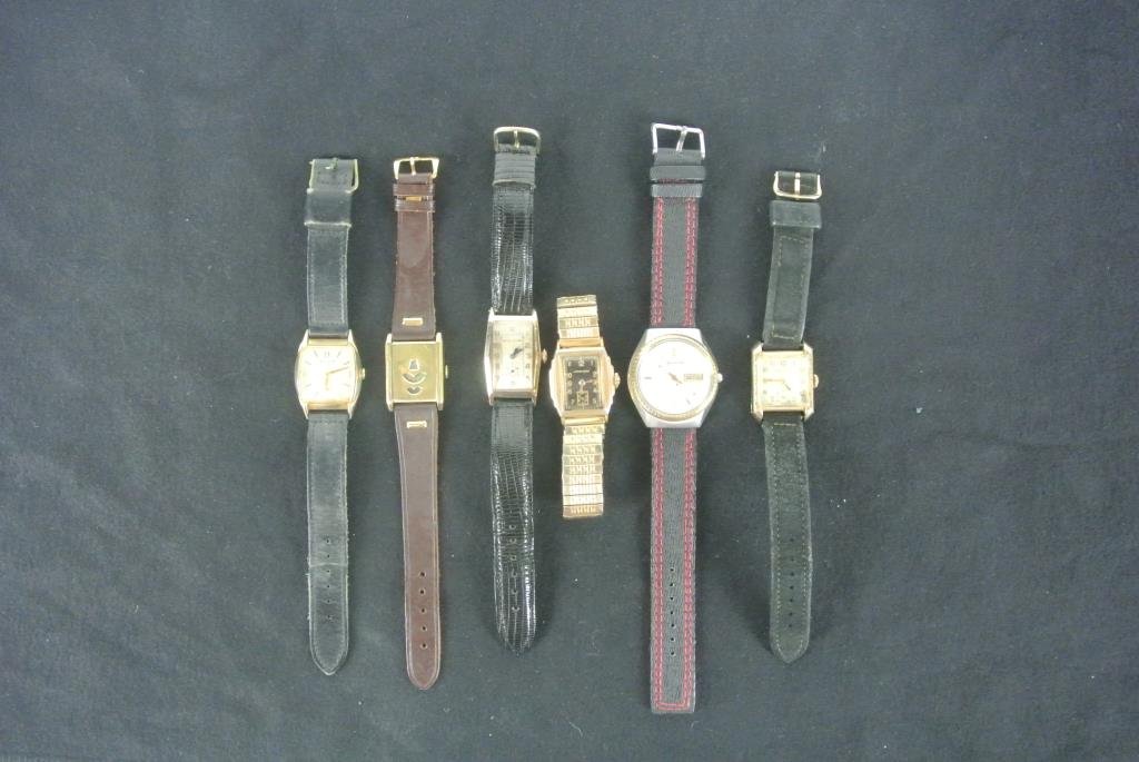 SIX WATCHES: Including citizen Auto, Bulova, Jump Hour, Bulova, Longines, Bulova. Estimate $200 - $400. Starting bid $10
