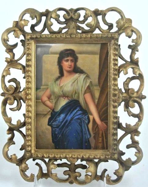 BH11 19TH CENTURY BERLIN KPM PLAQUE: Measures 5 7/8" x 4 1/8". Estimate $800- 1,000. Starting Bid $10.