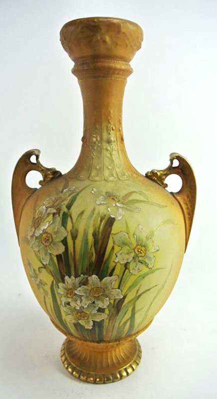 FR-206 LARGE AMPHORA TWO HANDLED VASE: Measures 19 1/2" tall. Estimate $300- 400. Starting Bid $50