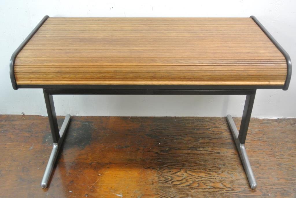 C10-1 SIGNED HERMAN MILLER DESK BY GEORGE NELSON: Circa 1970's. Measures 34 3/4" x 54" x 29 3/4". Estimate $2,000 - $2,500 Starting bid $800