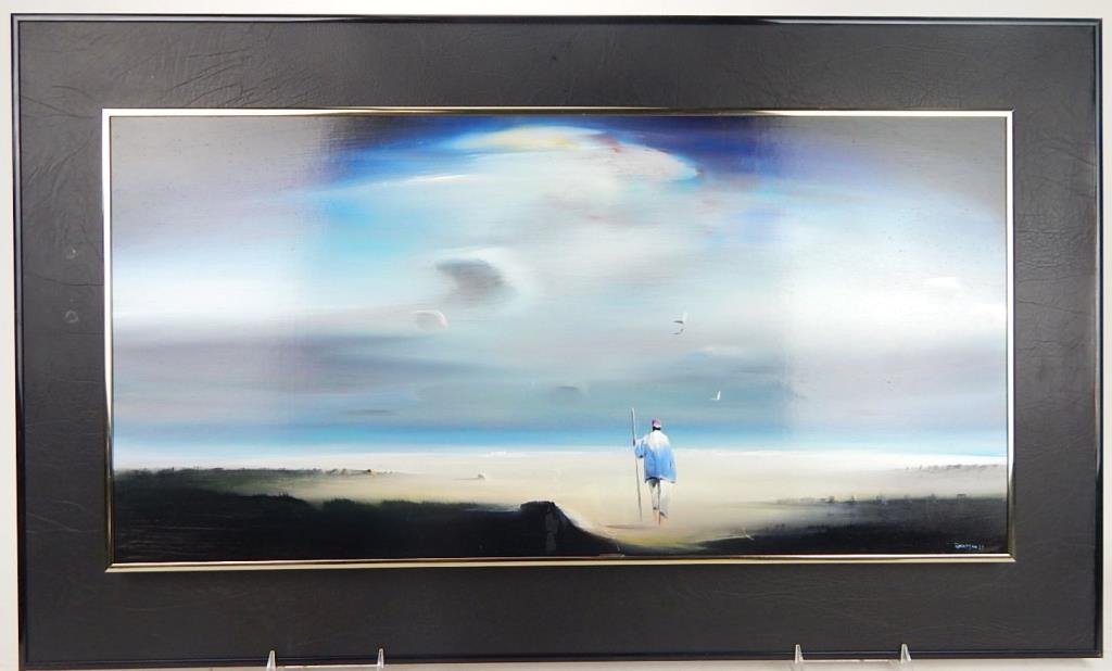 K11-185 ROBERT WATSON (1923-2004) OIL ON PANEL: Well listed artist Robert Watson, has long been an artist of worldwide acclaim, recognized for forty years as one of America's major artistic talents. Among his entourage of collectors are such connoi