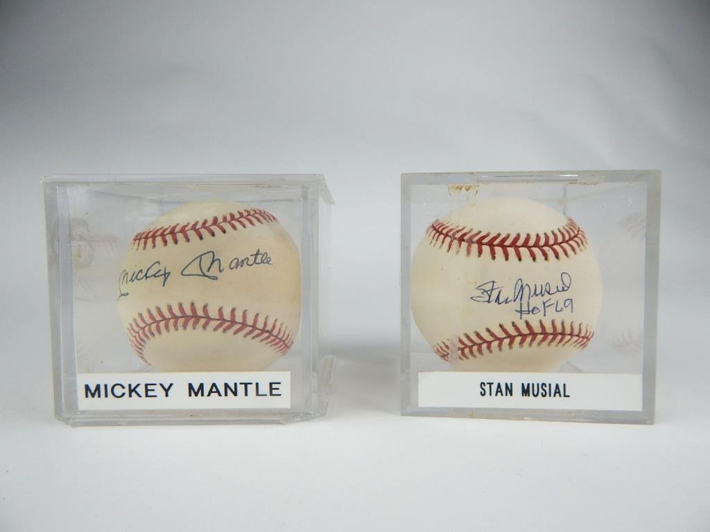A76-15  MICKEY MANTLE & STAN MUSIAL BASEBALLS (1 of 4)