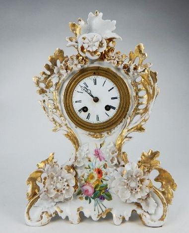 K13-26  GERMAN PORCELAIN CLOCK (1 of 6)