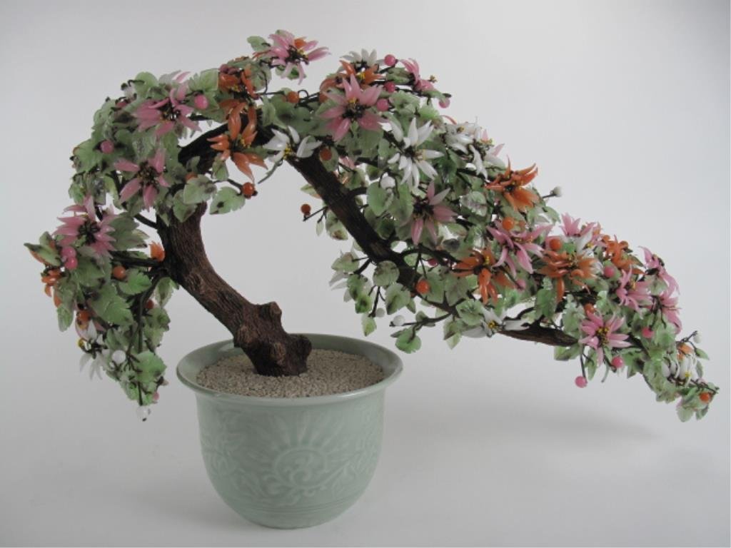 K13-89  CHINESE SEMI PRECIOUS STONE TREE (1 of 2)