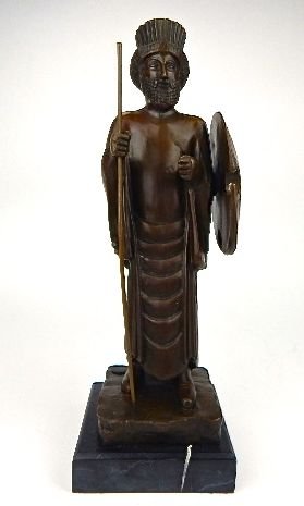 K13-67 BRONZE FIGURE ON MARBLE: Signed "Kanaev" also has foundry mark "European Bronze Finery" (see picture). Measures 14". Estimate $200 - $300 Starting Bid $100